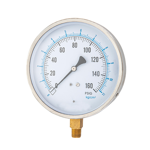 100mm bottom   process pressure gauge with stainless steel case OKT-1