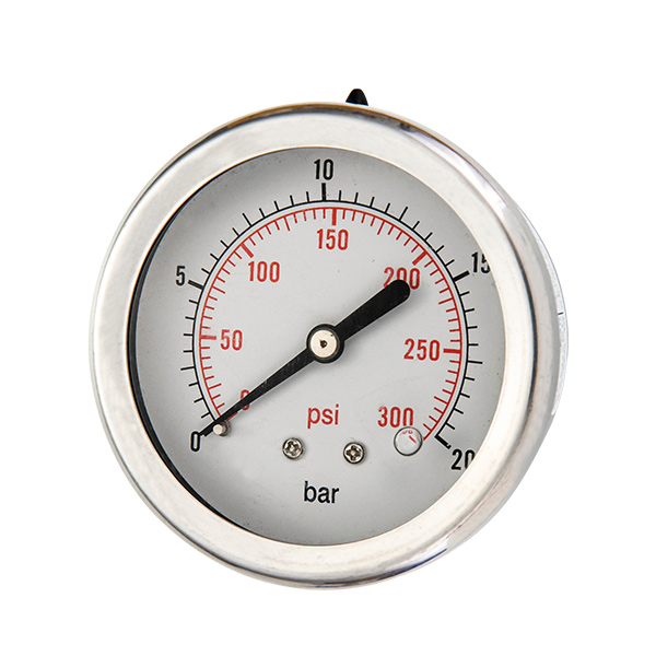 50mm axial brass connection glycerin filled pressure gauge two pieces type OKT-6