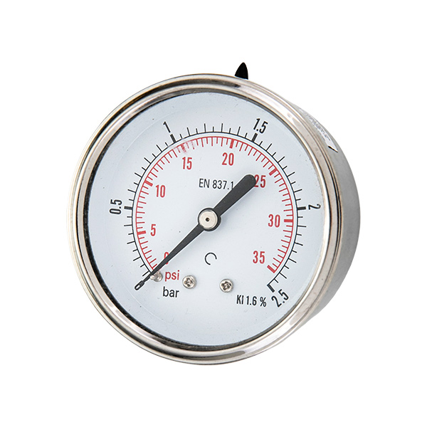 63mm back brass connection glycerin filled pressure gauge one piece type OKT-14