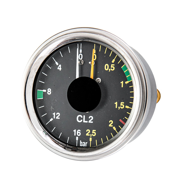 63mm bottom special manometer pressure  gauge two connection and two pointer OKT-74